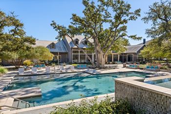 Swimming pool with relaxing sundecks